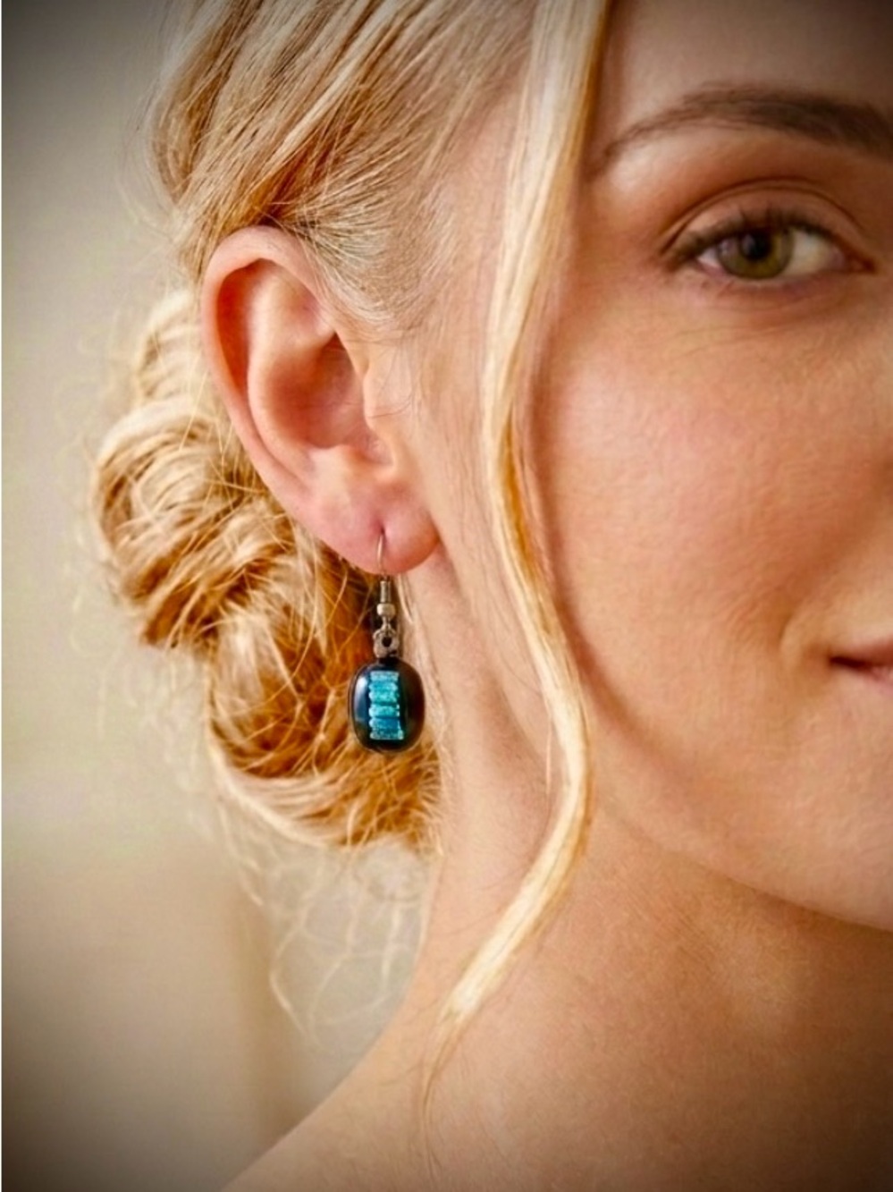 Dichroic Glass Drop Earrings